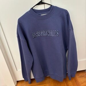 Bass Pro Shops Navy Crewneck Sweatshirt with Raised Logo